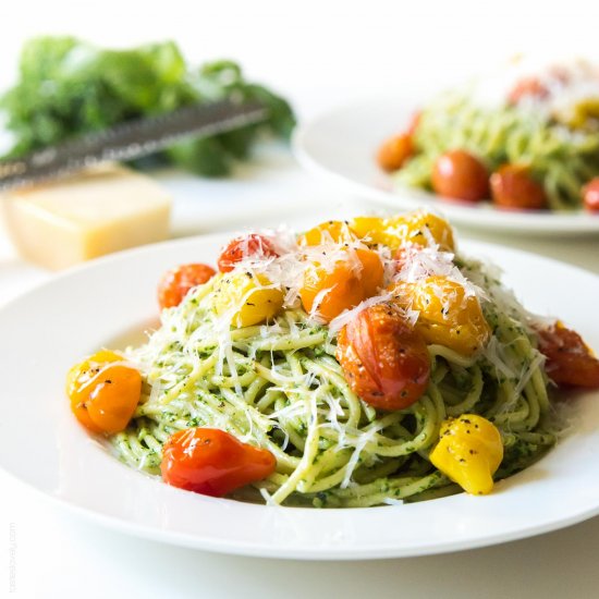 Kale Walnut Pesto & Tomato Pasta