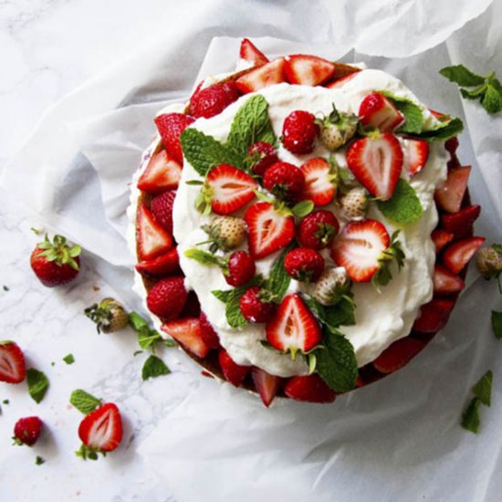 Strawberry Mint Cake