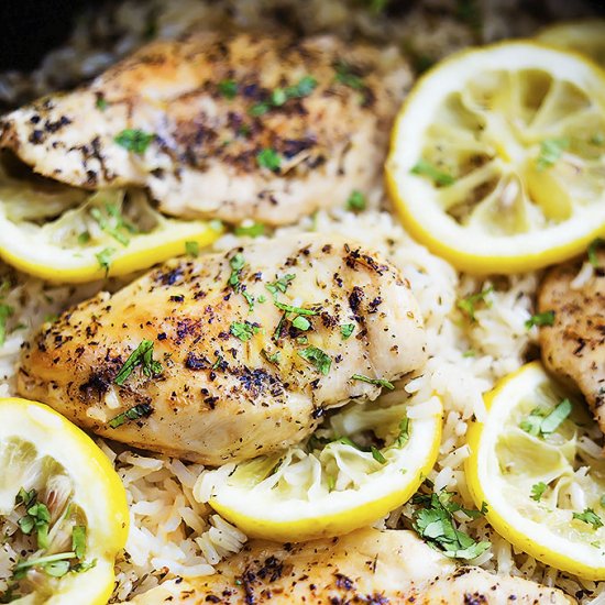 One Pot Lemon Herb Chicken & Rice