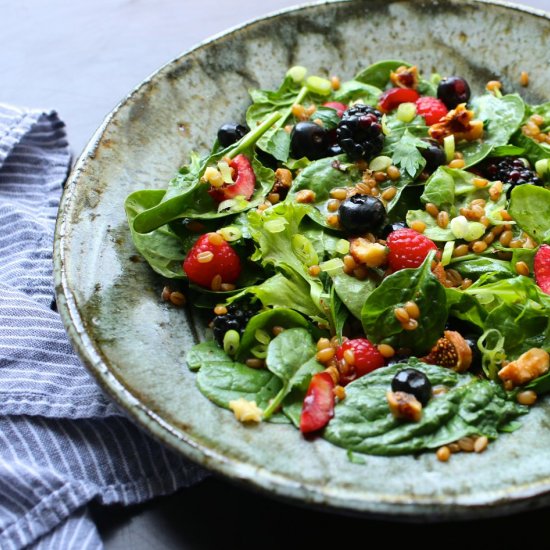 Spinach and Wheat Berry Salad