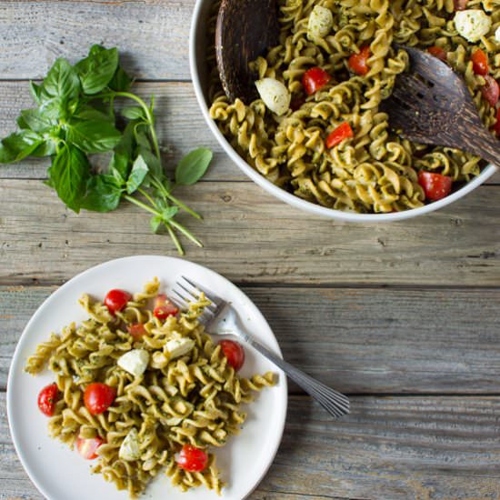 Caprese Pasta Salad with Hemp Pesto