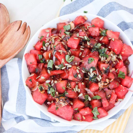 Savory Bacon Watermelon Salad