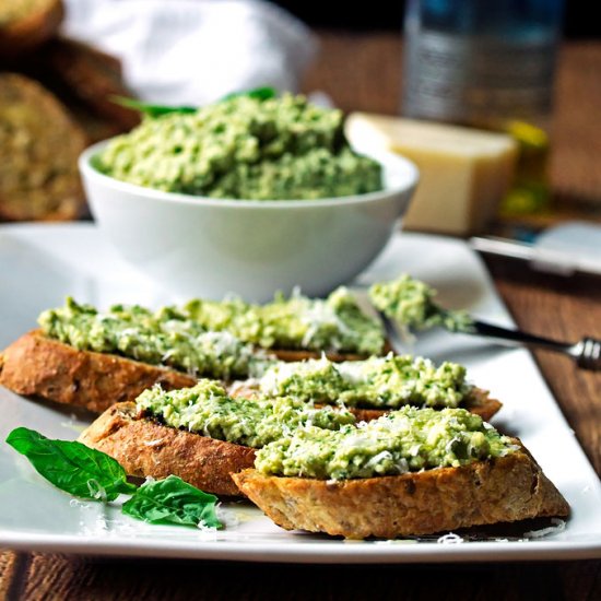 Artichoke, Basil, Pesto Crostinis