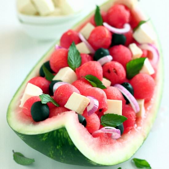 Watermelon and Cheese Salad