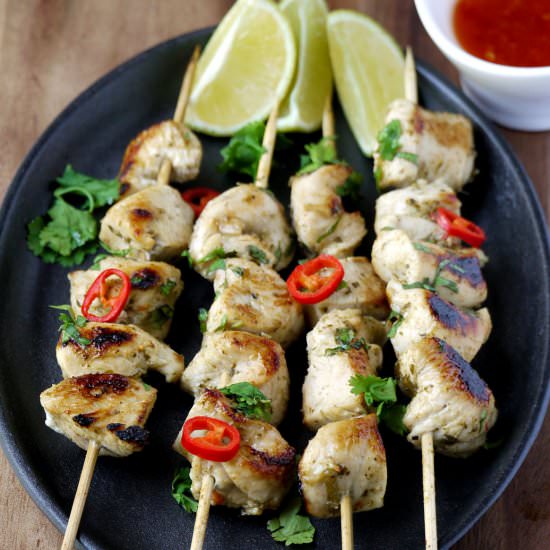 Easy Thai Chicken Kabobs