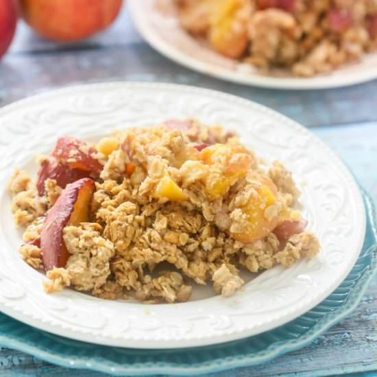 Gluten Free Vegan Peach Crisp