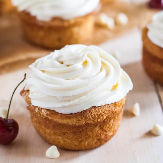 Cherry Rhubarb Cupcakes