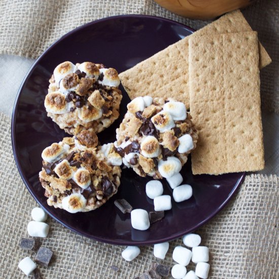 S’mores Rice Krispie Cupcakes