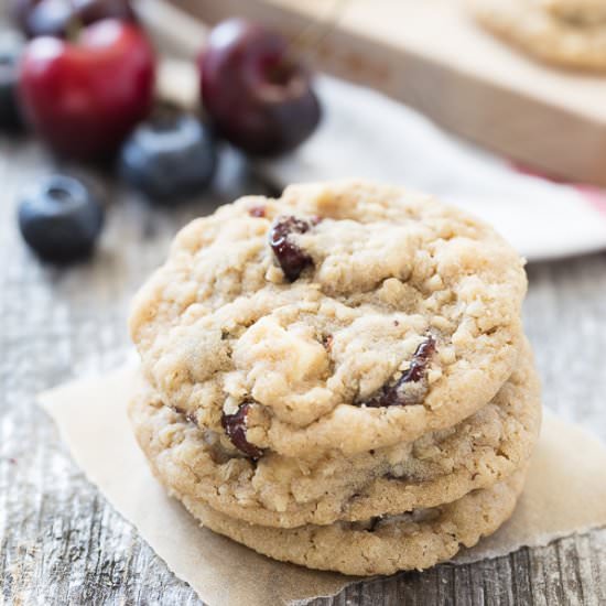 Oatmeal Red White Blue Cookies