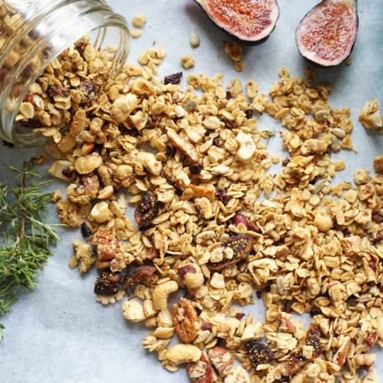 Fig Hazelnut Rosemary Granola