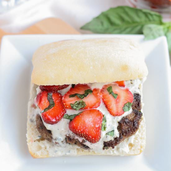 Strawberry Basil Bleu Burgers