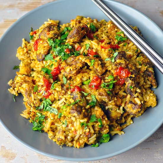 Spicy Fried Rice w/ Crispy Gizzards