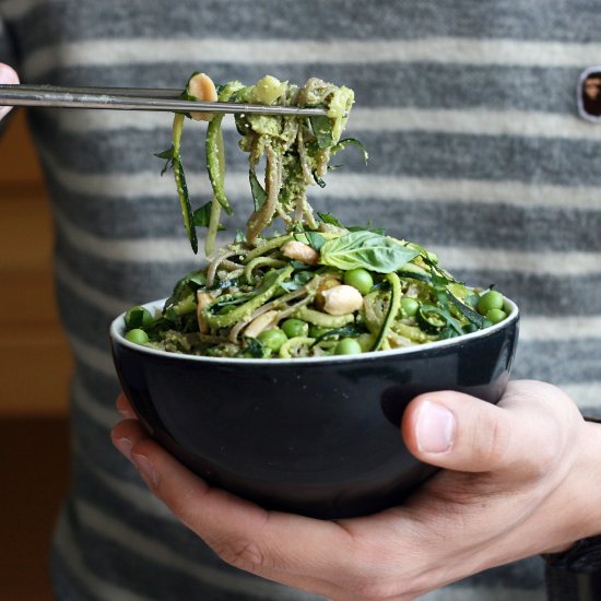 Soba with Thai Basil Pesto