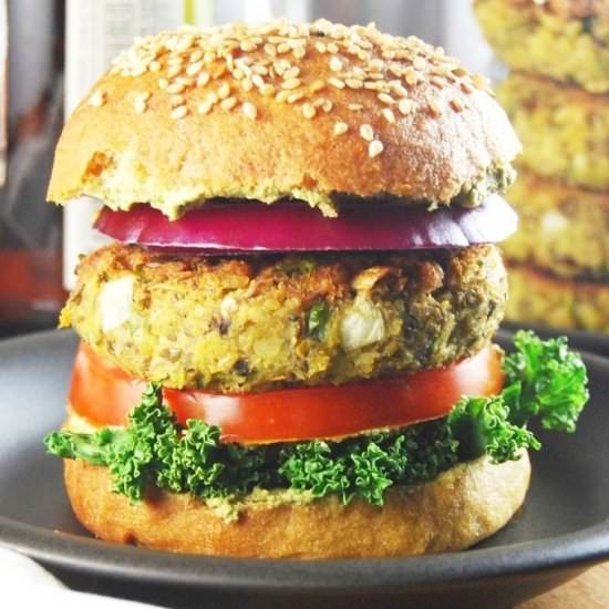 Sprouted Mung Bean Burgers