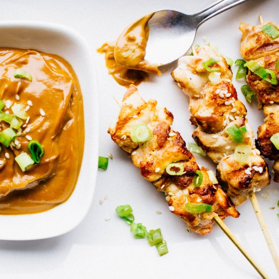 Chicken Skewers with Peanut Sauce