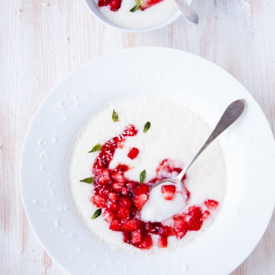 Rice Pudding with Strawberries