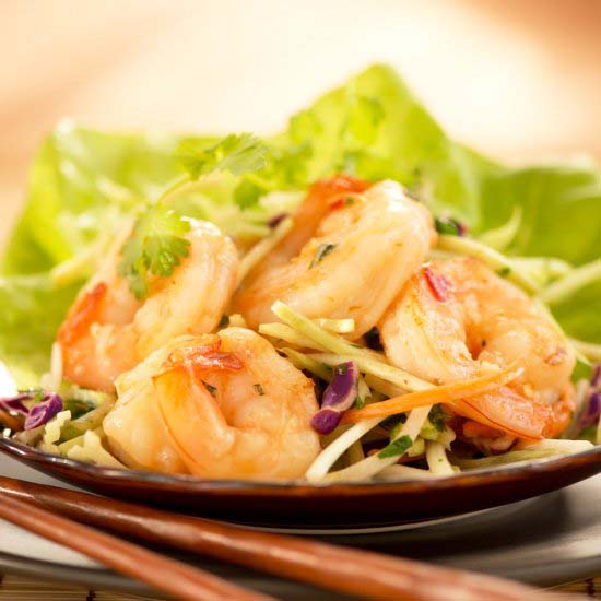 Asian Shrimp in Lettuce Wraps