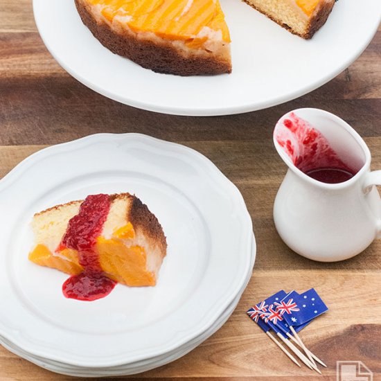 Peach Melba Cake