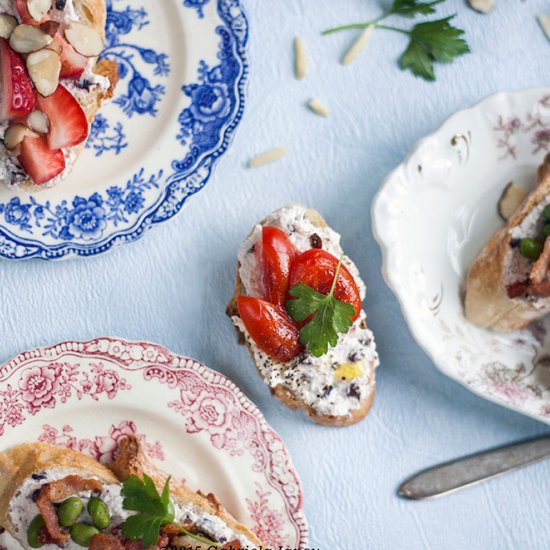 Sweet and Salty Summer Crostini