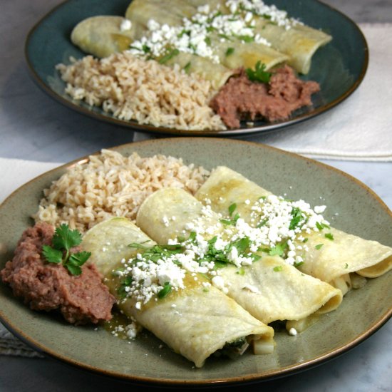 Greens & Chayote Enchiladas