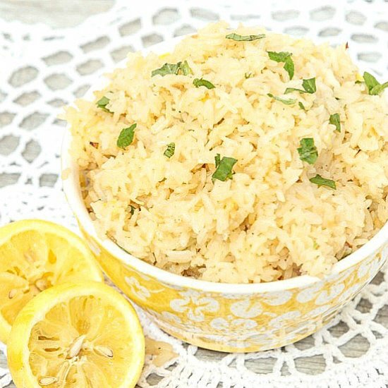 Lemon Rice Pilaf with Mint