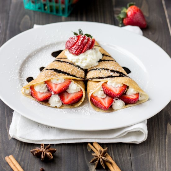 Strawberry Crepes & Spiced Balsamic