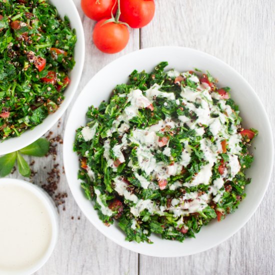 Quinoa Tabouleh with Tahini Dressing