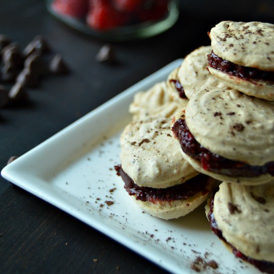 Vegan Mocha Raspberry Macaroons