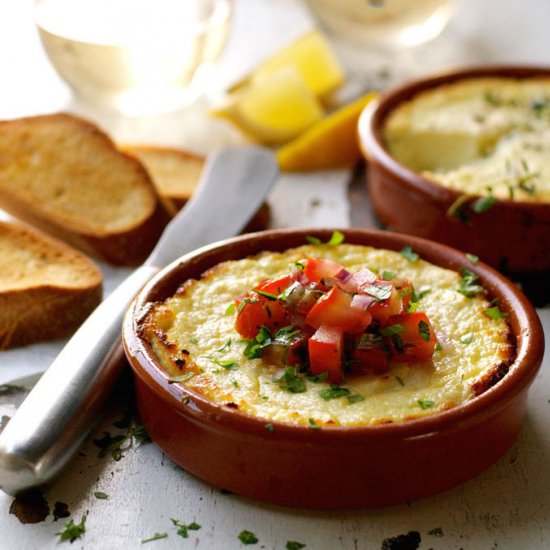 Lemon Garlic Baked Ricotta