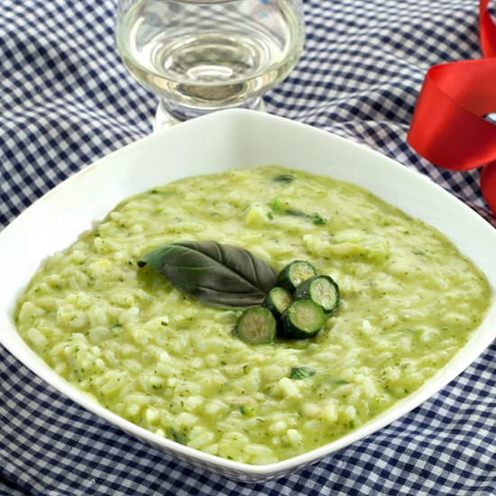 Risotto with Zucchini Cream & Basil