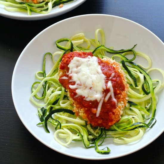 Chicken Parmesan & Zucchini Noodles