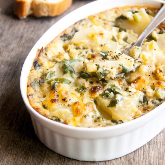 Potato and Spinach Au Gratin