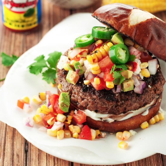 Tex Mex Burger with Corn Relish