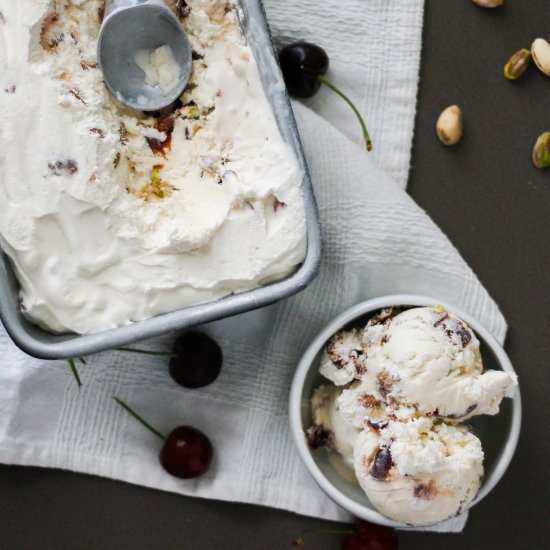 Cherry Bourbon Pistachio Ice Cream