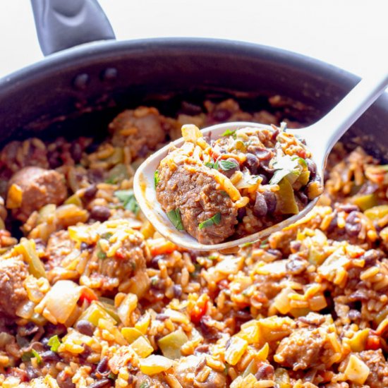 One Skillet Spanish Rice & Chorizo