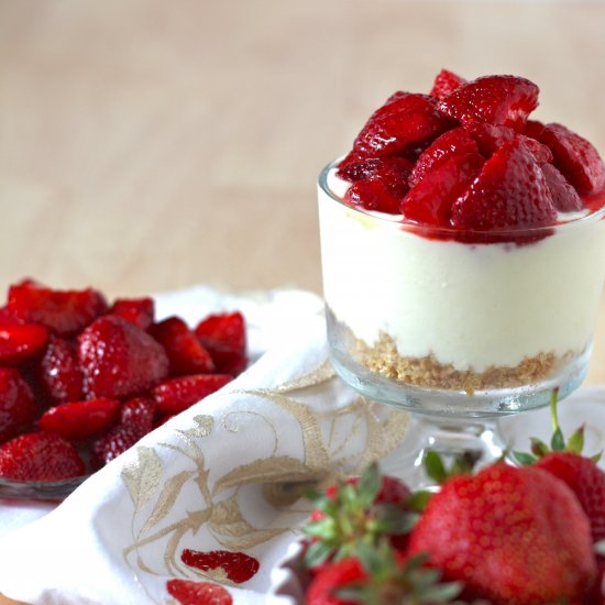 No Bake Strawberry Lemon Cheesecake