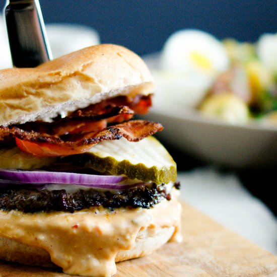 Bacon Fried Cheeseburger