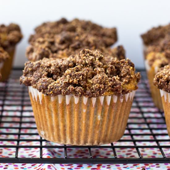 Rhubarb Coffee Cake Muffins (Paleo)