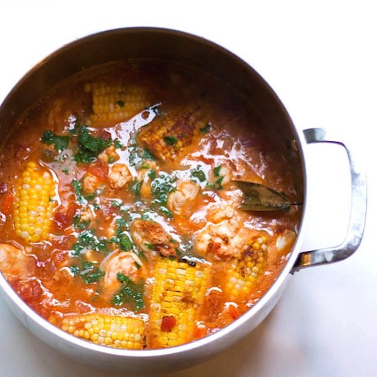 Cioppino meets creole seafood stew