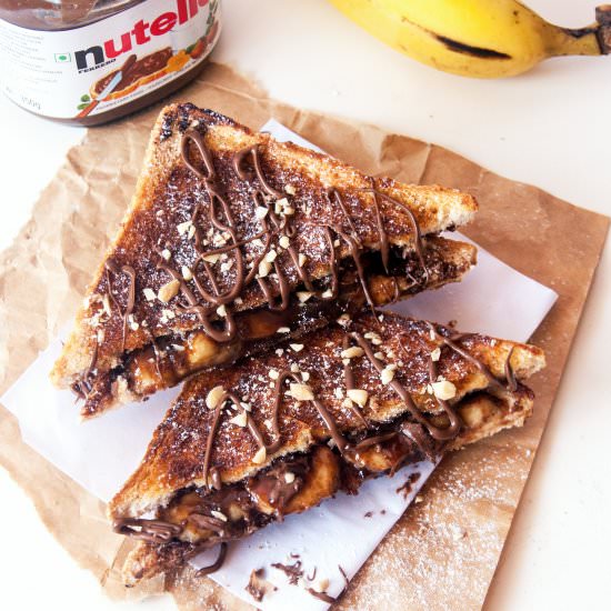 Toast with Nutella filling