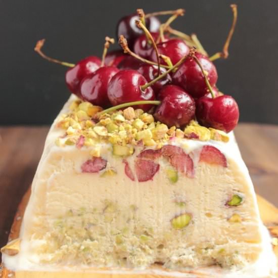 Cherry and Pistachio Semifreddo