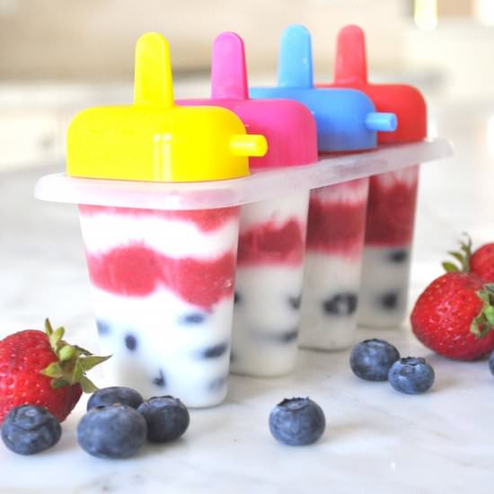 Patriotic Fruit Popsicles