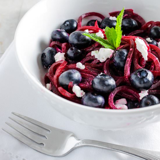 Beet “Noodles” with Blueberries