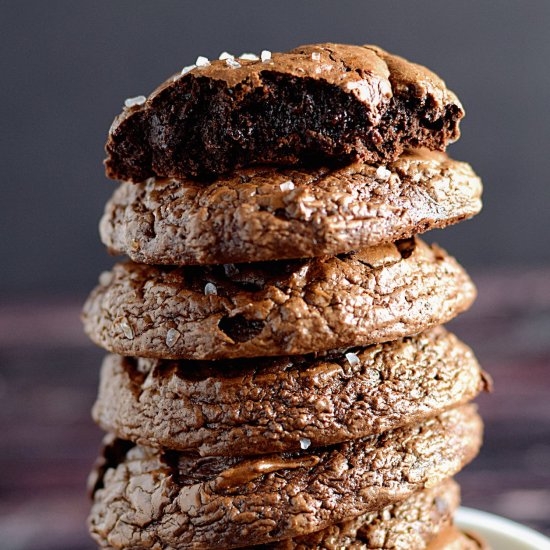 GF Salted Chocolate Fudge Cookies