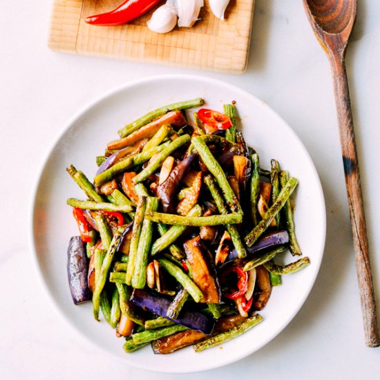 Eggplant String Bean Stir Fry