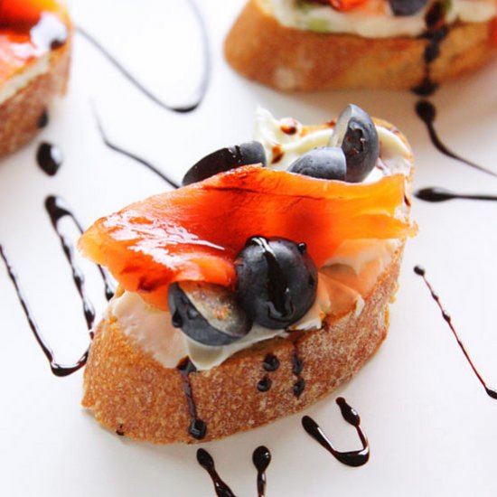 Smoked Salmon Blueberry Crostini