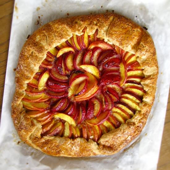 Nectarine & plum crostata