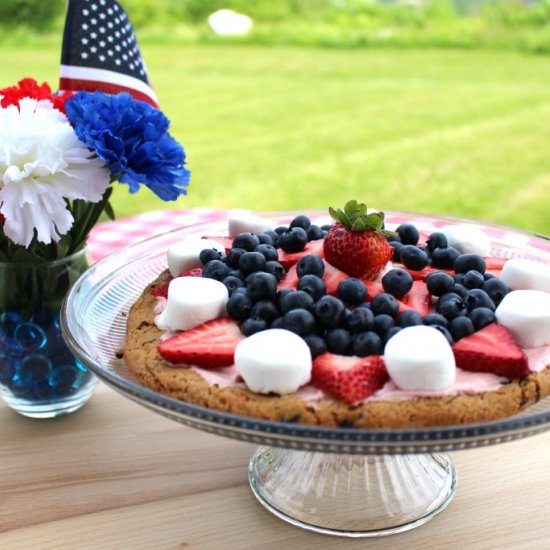 Red, White and Blue Cookie Pizza