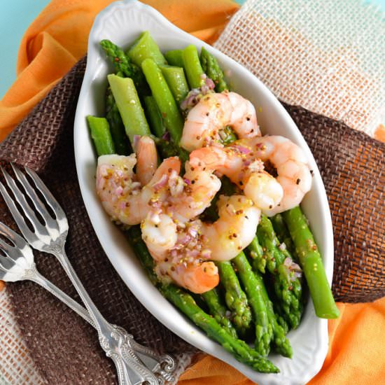 Shrimp and Asparagus in Vinagrette