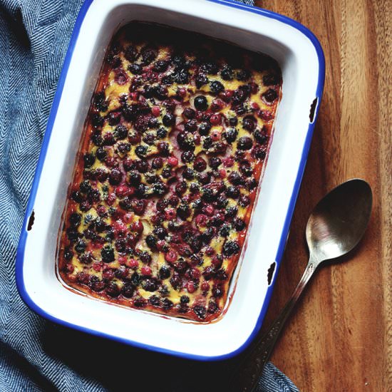 Serviceberry and Ricotta Clafoutis